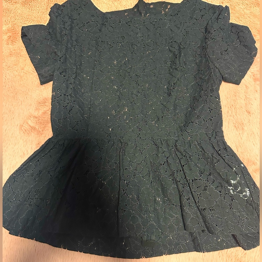 Eyelet peplum top